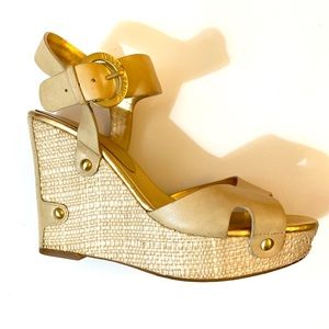 leather strap wedges